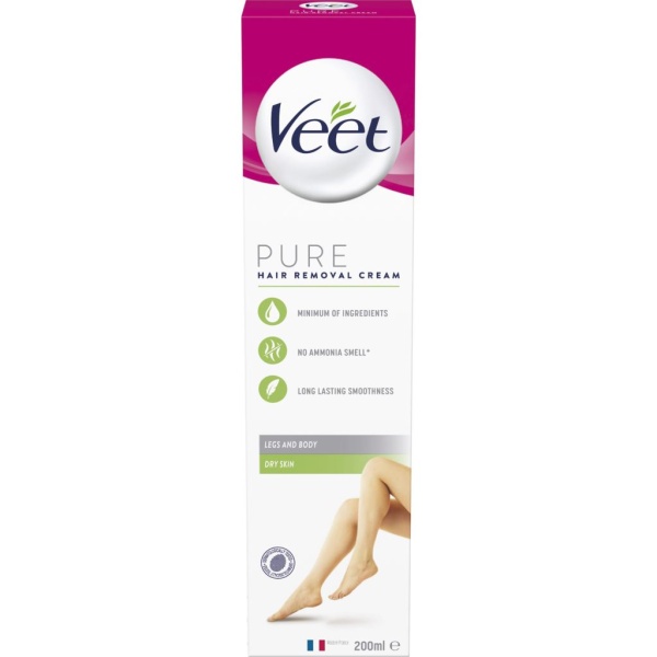 Veet Pure Hair Removal Cream Dry Skin Body & Legs 200 ml