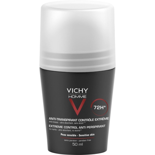 Vichy Homme Deo Roll-on 72h Anti-trace 50 ml