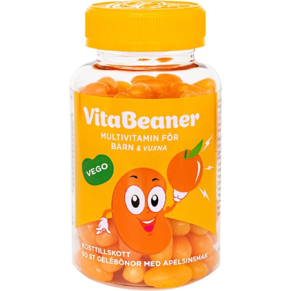 VitaBeaner Multivitamin Barn & Vuxna Apelsinsmak 90 tuggtabletter