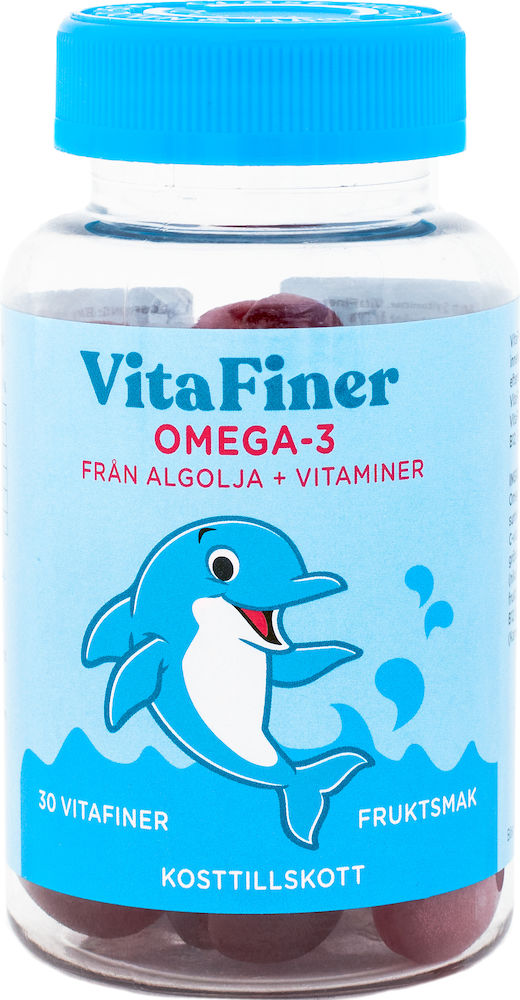 VitaFiner Omega-3 + Multivit amin Gelégummy Bärsmak 30st