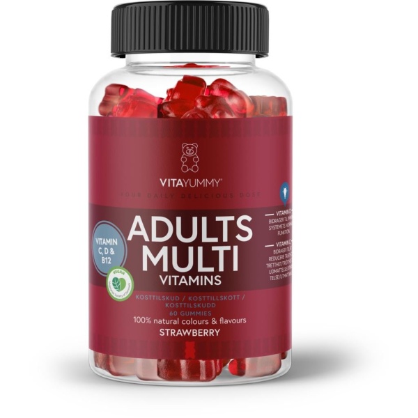 VitaYummy Adults Multivitamin Strawberry Vingummibjörnar 60 tuggtabletter