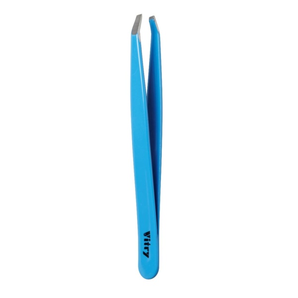 Vitry Professional Tweezer Crab Ends Stainless Steel Blue 1 st