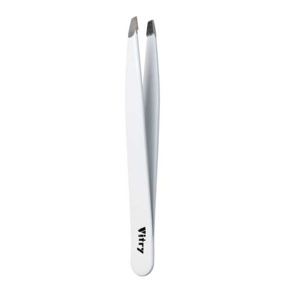 Vitry Professional Tweezer Slant Ends Stainless Steel White 1 st