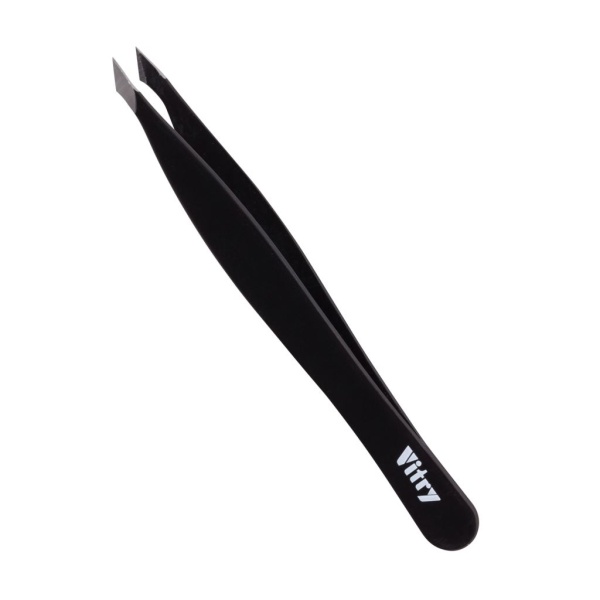 Vitry Yatagan Tweezer Pointed Ends Stainless Steel Black 1 st