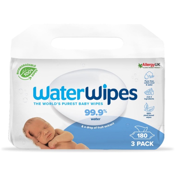 WaterWipes Våtservett Nedbrytningsbar 3-pack