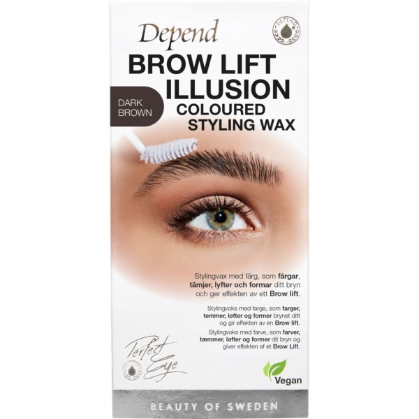 Depend Brow Lift Illusion Colored Styling Vax Dark Brown 1 st