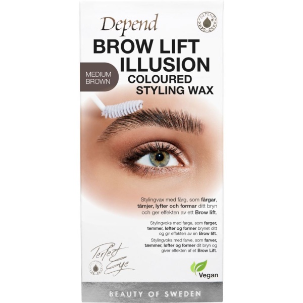 Depend Brow Lift Illusion Colored Styling Vax Medium Brown 1 st