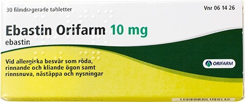 Ebastin Orifarm, filmdragerad tablett 10 mg 30 st