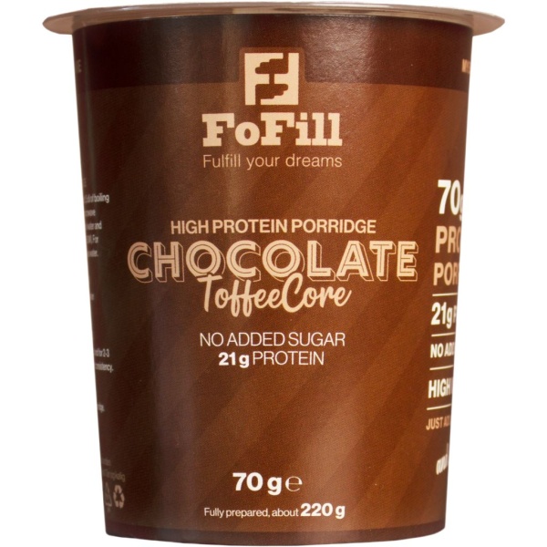 FoFill Chocolate ToffeeCore Proteingröt 70g