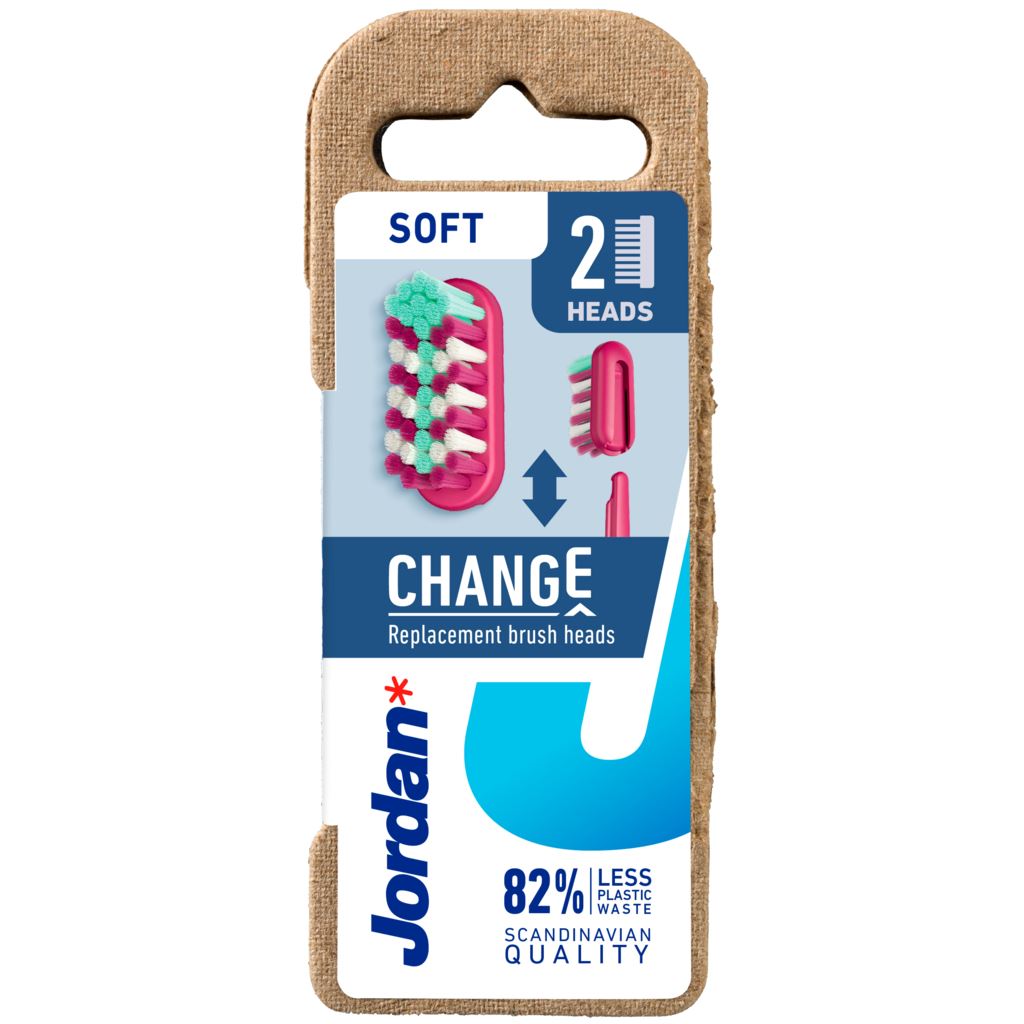 JORDAN Change Soft Tandborsthuvud 2 st