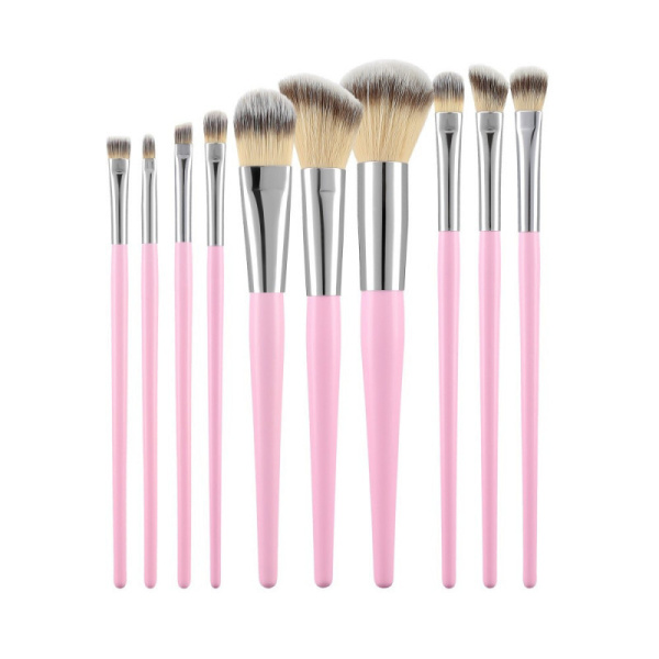 MIMO by Tools For Beauty, 10 Pcs Makeup Brush Set, Pink