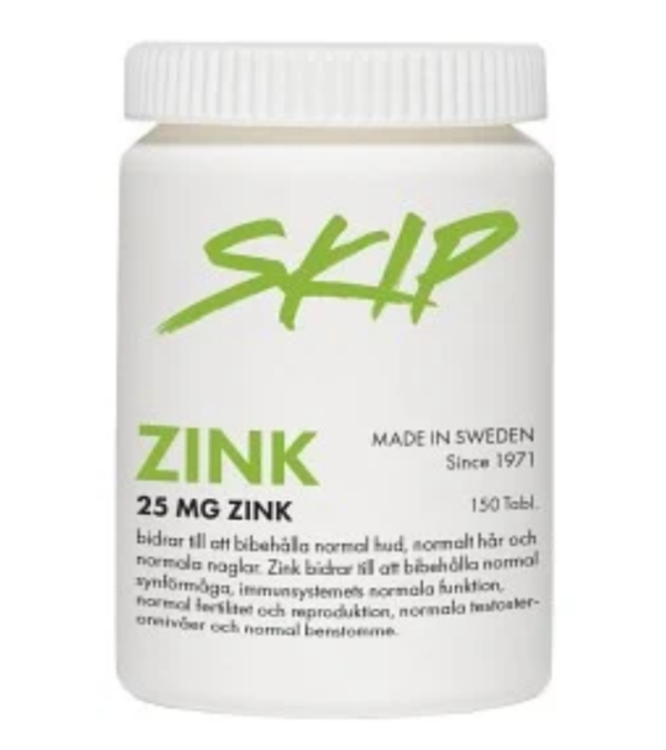 Skip Zink 25mg 150 tabletter