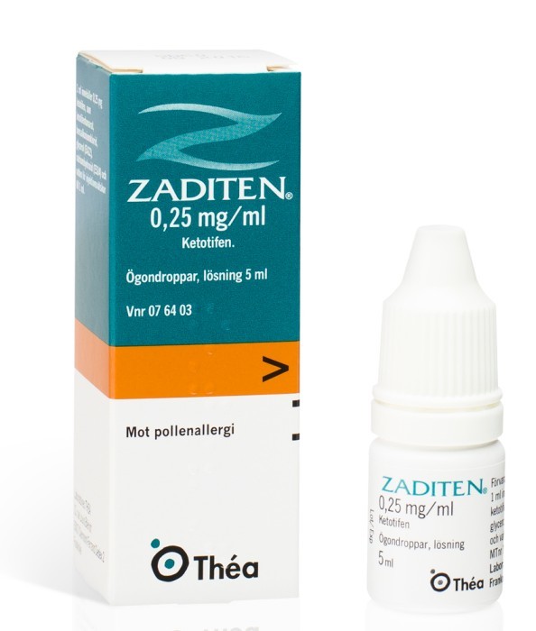 Zaditen, ögondroppar, lösning 0,25 mg/ml 5 ml