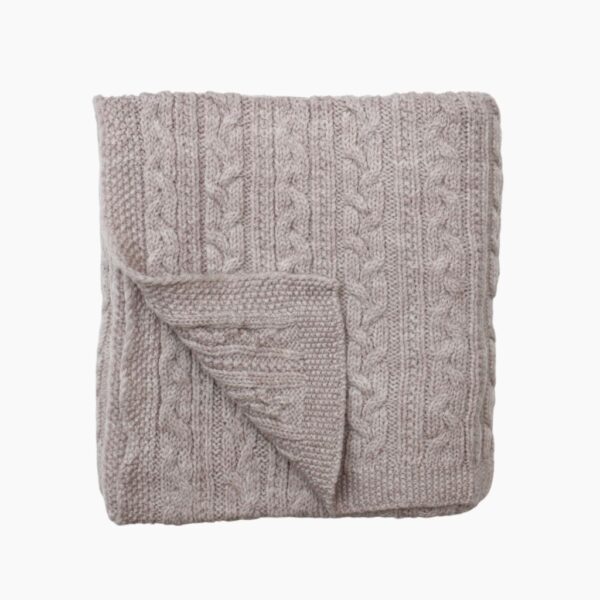 Jack o Juno Knitted Merino Wool Blanket Oatmeal