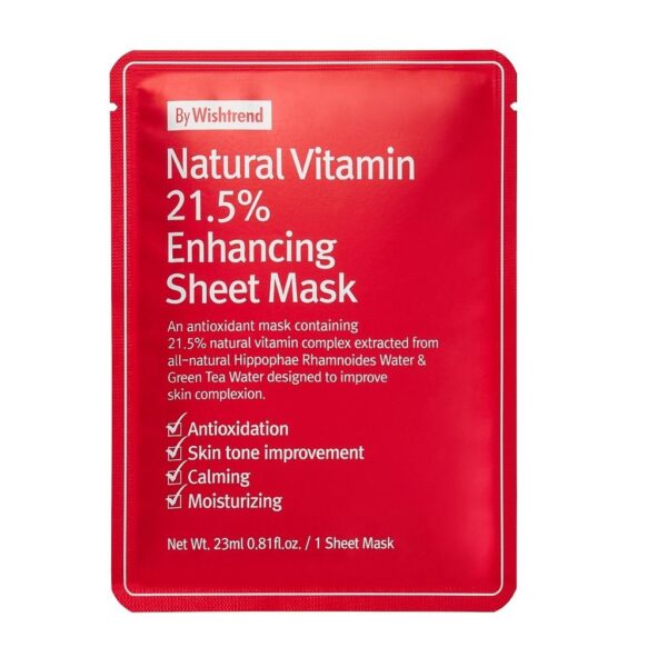 By Wishtrend Natural Vitamin 21.5% Enhancing Sheet Mask 23ml