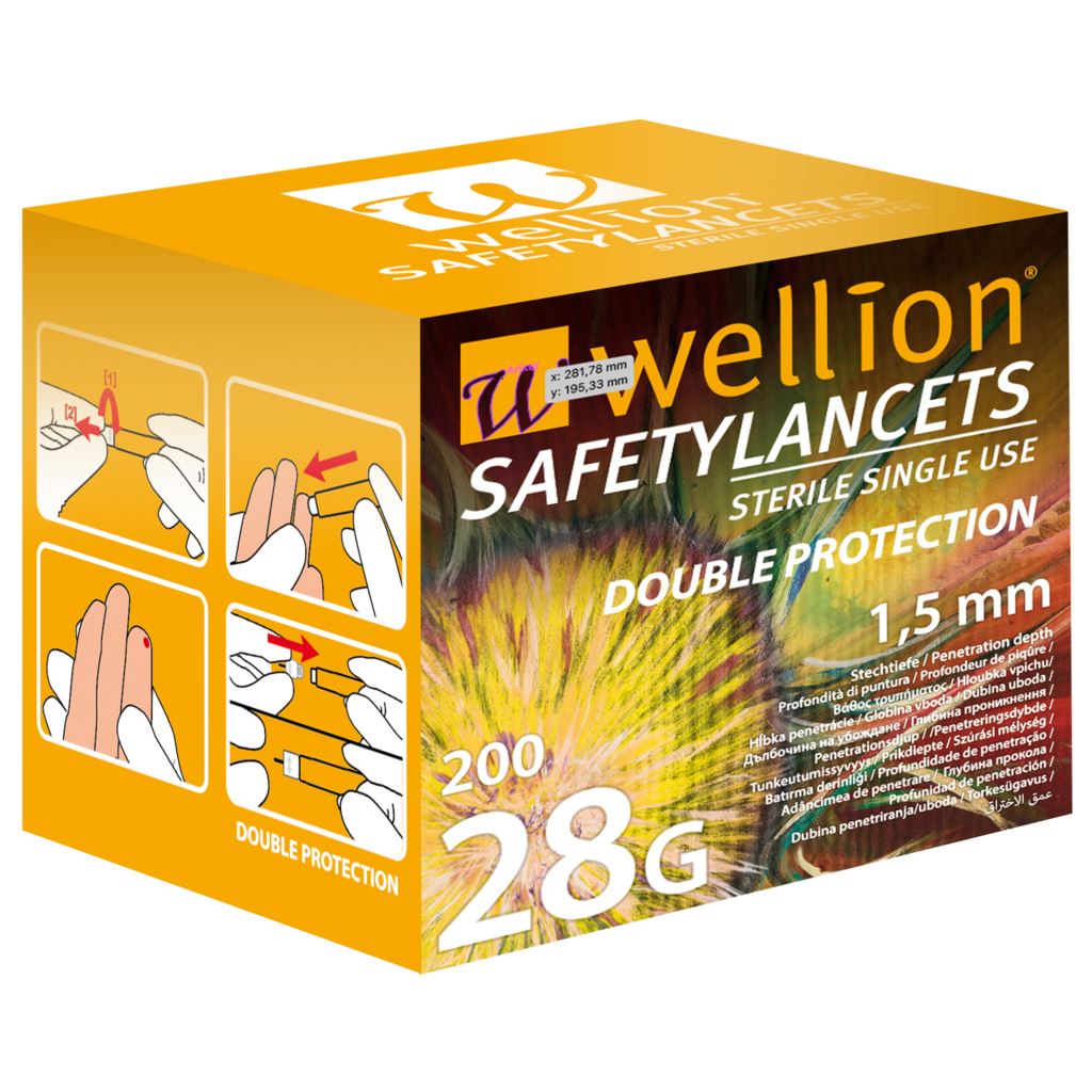 Wellion Säkerhetslancett 28g 200 st