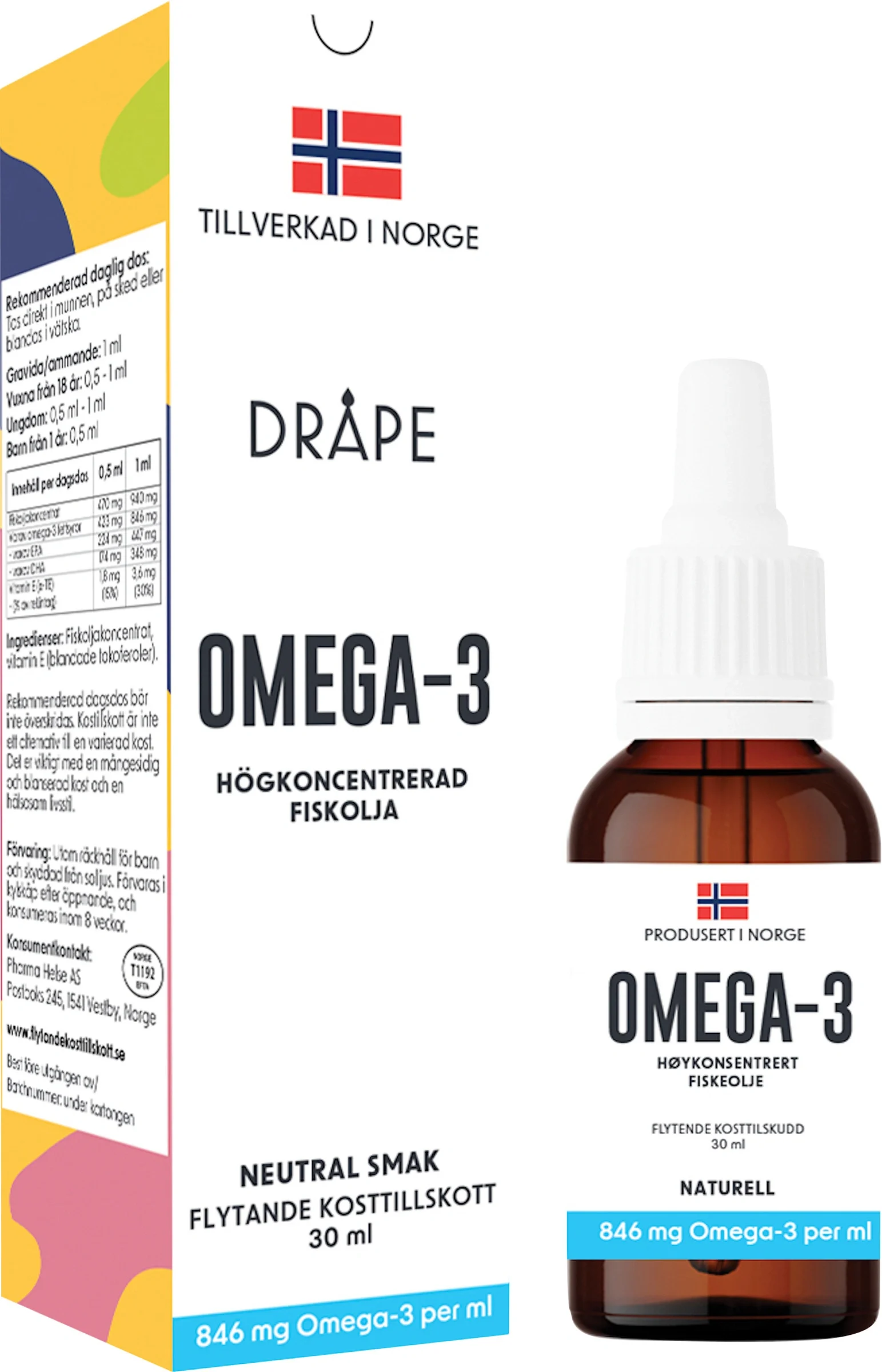 Dråpe Flytande Omega-3 Droppar Neutral 30 ml