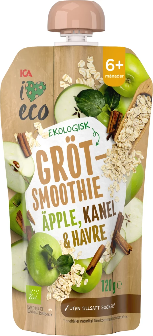 ICA I Love Eco Gröt Äpple Kanel och Havre 120 g