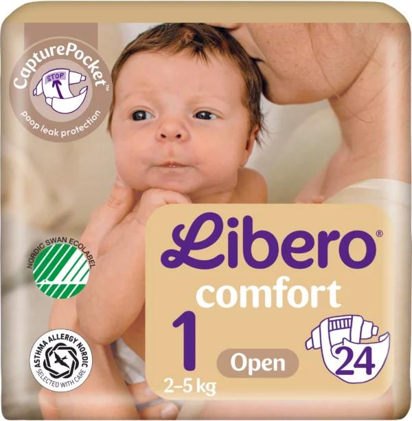 Libero Comfort 1 Öppen Blöja 2-5 kg 24 st