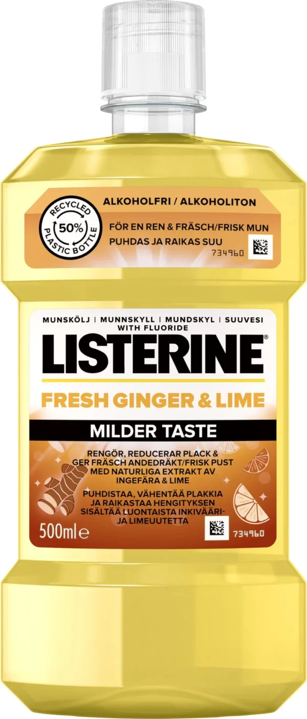 Listerine Milder Taste Fresh Ginger & Lime Munskölj 500 ml