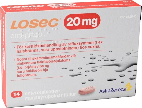 Losec enterotablett 20 mg 14 st