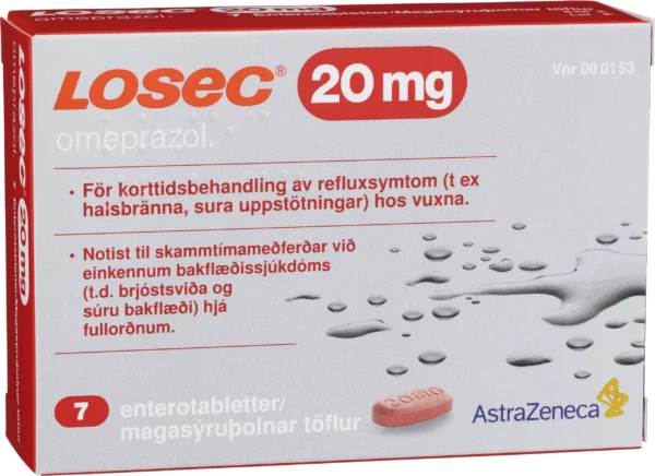 Losec enterotablett 20 mg 7 st