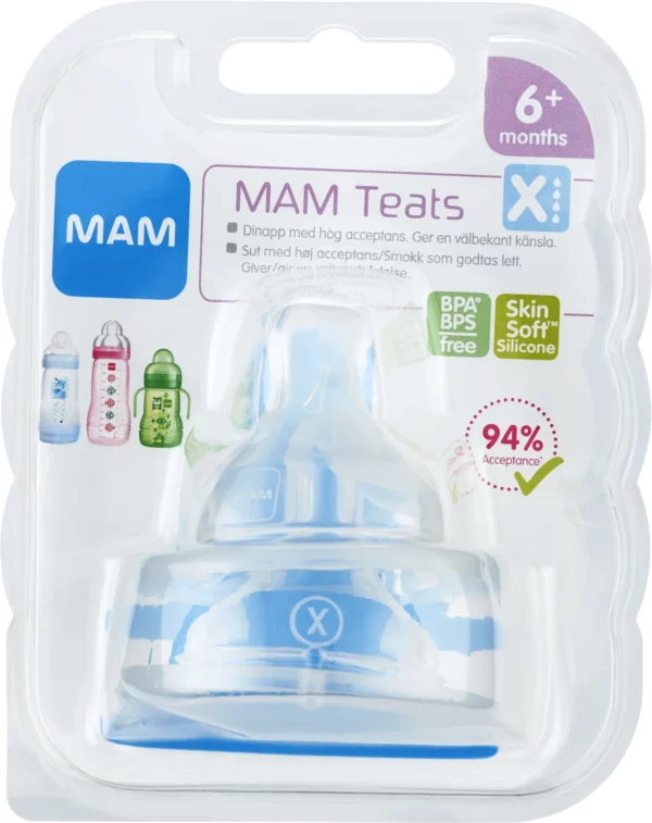 MAM Teat Dinapp Stl X 6 mån+ 2-pack