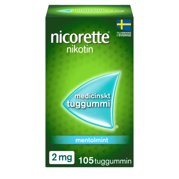 Nicorette Mentolmint medicinskt tuggummi 2 mg 105 st