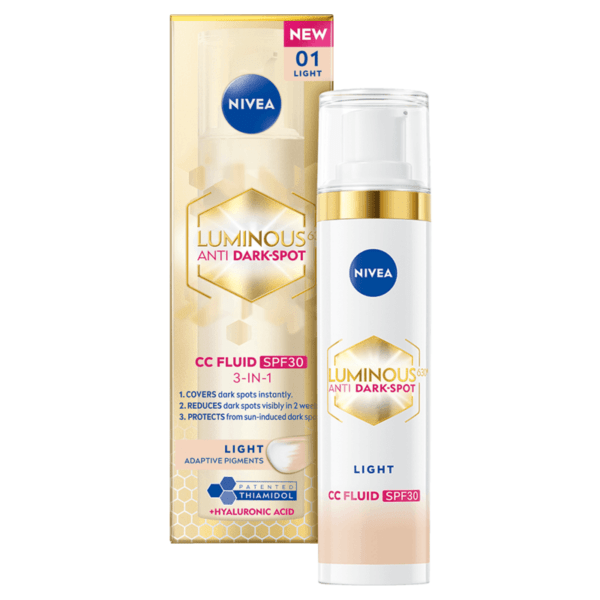 NIVEA Färgad dagkräm Luminous 630 Anti Dark-Spot CC Fluid 3-in-1 Light SPF30 40 ml